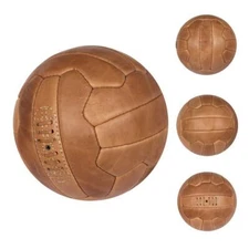 Vintage 1966 Leather Soccer Ball  Football - Light Brown