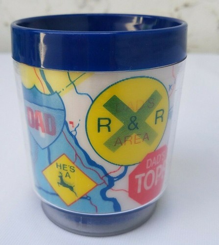 Fathers Day Dad Route 66 Thermal Insulated Hologram Plastic Mug Cup Eagle USA - Picture 2 of 8