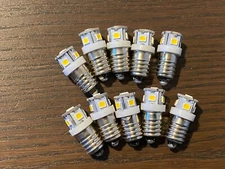 10 New Warm White Screw Base LED Lamp Light Bulbs 6v 6.3v 8v replace #40 #46 E10