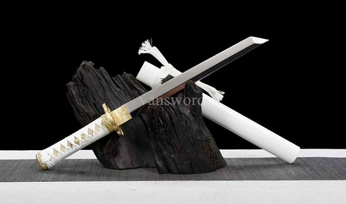 L6 Steel Japanese Mirror Blade KIRIHA-ZUKURI Sword Brass Tsuba Full Tang Sharp. - Picture 3 of 10