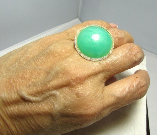 Anillo Ippolita 18K 28MM Crisoprasa y Diamantes Talla 7.50 - Imagen 8 de 12