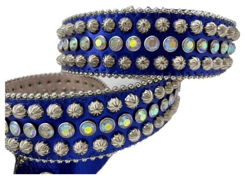 Corey Filips Monty Gürtel Royalblau Ledergürtel echte Steine - Limited Edition - Bild 3 von 9