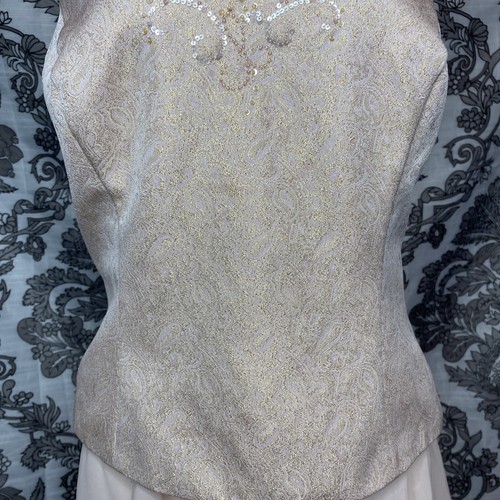 Davids Bridal Pink Beaded Halter Formal Tiered Chiffon Gown Size 14 New - Picture 3 of 22