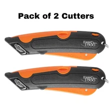 Easy Cut Safety Box Cutter Knife Easycut 1000 Orange (Pack of 2 Cutters)