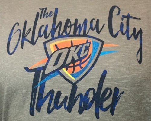Oklahoma City Thunder Shirt Mens Medium Extra Large Gray 47 Brand Short Sleeve - Picture 6 of 8