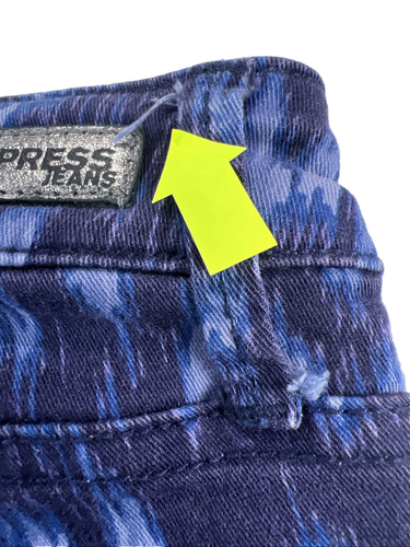 Express Women Leggins Size 6 Jeans Blue and Gray Matrix Print Stretchy low rise - Picture 12 of 14