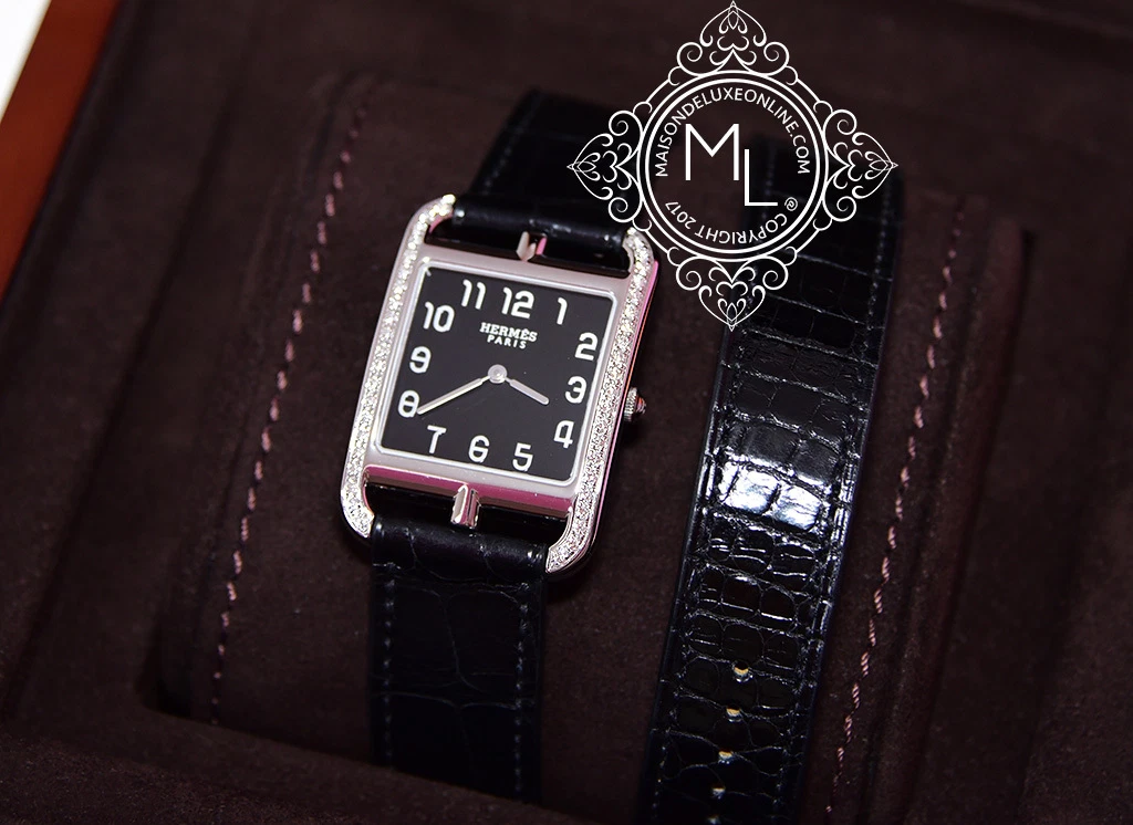 Montre Hermes 50 OFF diamant VCA ONYX cape morue GM double tour bracelet Kelly