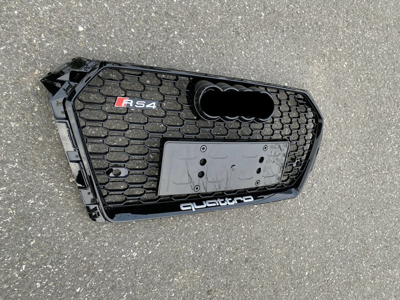 Für Audi A4 B9 2017-19 RS4 Stil Kühlergrill Wabengrill Front Grill Full Schwarz - Bild 3 von 3