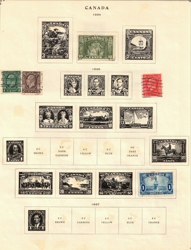 Canada Collection page containing 26 Canadian stamps 1934-39/ 1906-34 - Picture 2 of 2