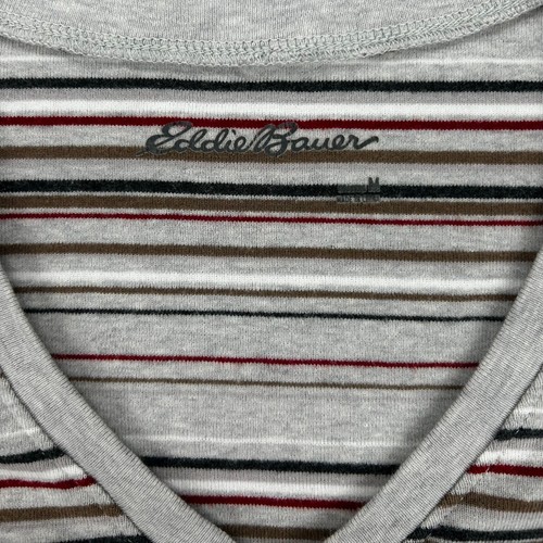Eddie Bauer Women Striped Long Sleeve Pullover V Neck Shirt Multicolor Size S - Picture 2 of 8