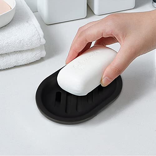 2 Pcs Soap Dish Bar Holder Soap Saver for Shower Kitchen Sink with Drain - Picture 3 of 7