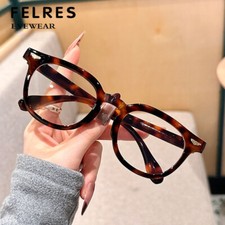 Unisex Retro Round Anti Blue Light Eyeglasses Fashion Clear Lens Glasses Frames