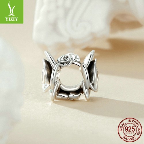 Fashionable Women 925 Sterling Silver 3D Rose carvings Bead Charm Fit Bracelets - Bild 6 von 14