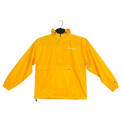 Champion Mens Womens Water Resistant Jacket Size 2XL Yellow Waterproof Pullover eBay
