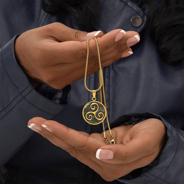 Alternate view of Triskelion 18k Gold Plated Necklace Pendant Gorgeous