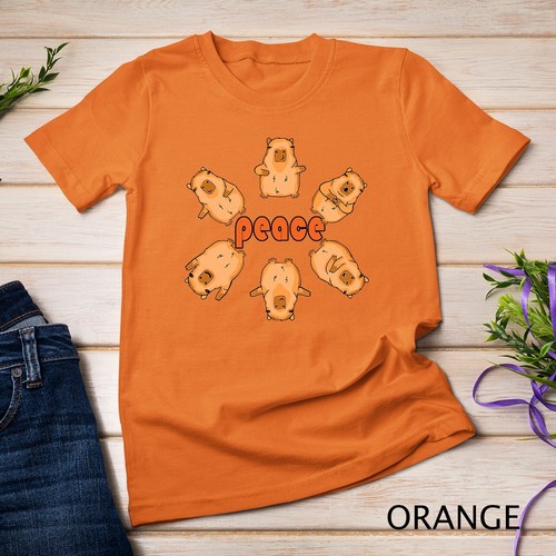 Cute Capybara Lover Peace Women Kids Capybara T-Shirt Unisex T-shirt - Picture 9 of 15