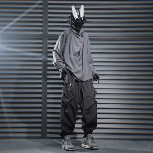 Niepce Men's Japanese Streetwear Cargo Pants Harem Casual Pants - Picture 4 of 39