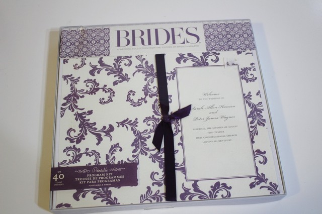 brides wedding program kit 40 count printable purple tapestry half half fold wedding program