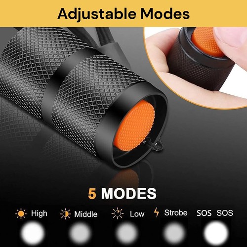 New T6 Tactical LED Torch Flashlight Super Bright Camping Zoomable Torch Outdoor - Picture 8 of 13