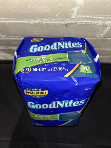 New 11 Count GoodNites Sleep Boxers L-XL Boys Bed Protection Bed Wetting - Picture 2 of 8