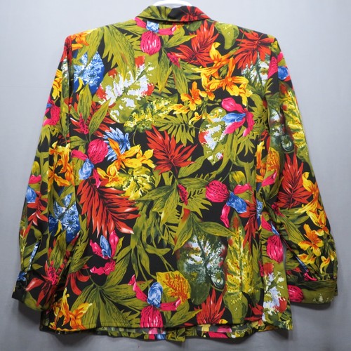 BONWORTH COLORFUL TROPICAL PRINT BUTTON FRONT WOMEN'S SHIRT TOP SIZE M PETITE - Picture 5 of 8