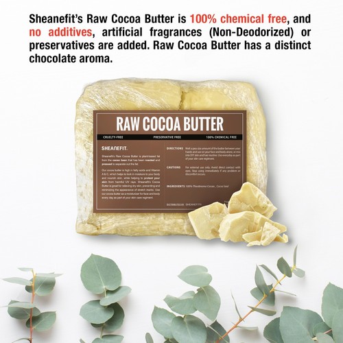 Sheanefit 100% Chemical Free Raw Cocoa Butter 5LB Bulk Bar for DIY Body Butter - Picture 3 of 5