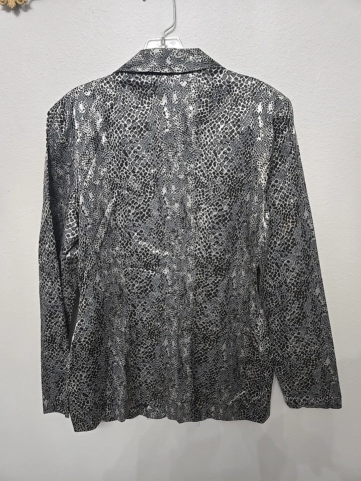 Blazer Cache Estampado Piel Serpiente Gris Y Negro Talla 8 Y2k Foto 3 de 4