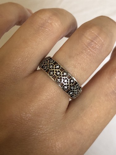 Anillo genuino de plata esterlina 925 y circonio circular - Imagen 2 de 9