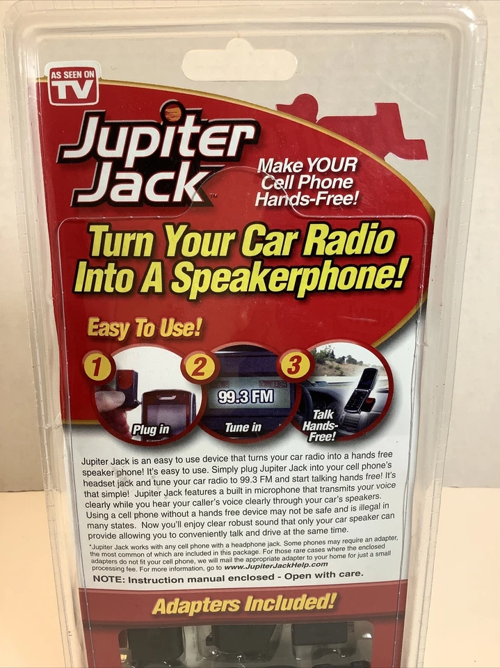 Jupiter Jack Cell Phone/Car Speakerphone Converter w/ 6 Adapters~New - Image 2 of 4