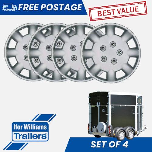 Ifor Williams Pferdebox 13" Radkappen Kunststoffabdeckungen 4er Set silber - Bild 5 von 6