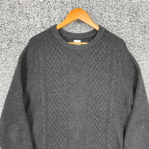 Vintage Gap Sweater Mens Extra Large Gray Fisherman Chunky Cable Knit XL - Picture 3 of 11