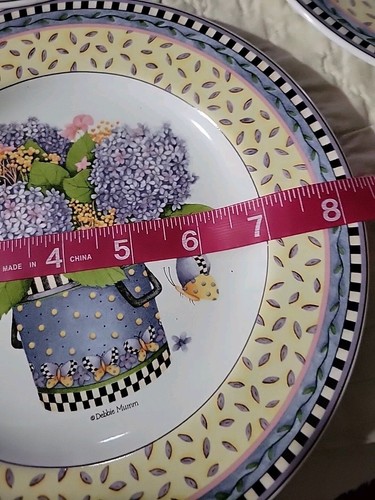 1999 Debbie Mumm For Sakura 3pc Spring Bouquet Salad Plates 8.25 In Cottagecore - Picture 11 of 11