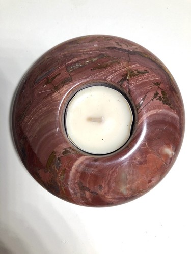 Onyx Tea Light Round UFO Disk Candle Holder 4" - Picture 2 of 9