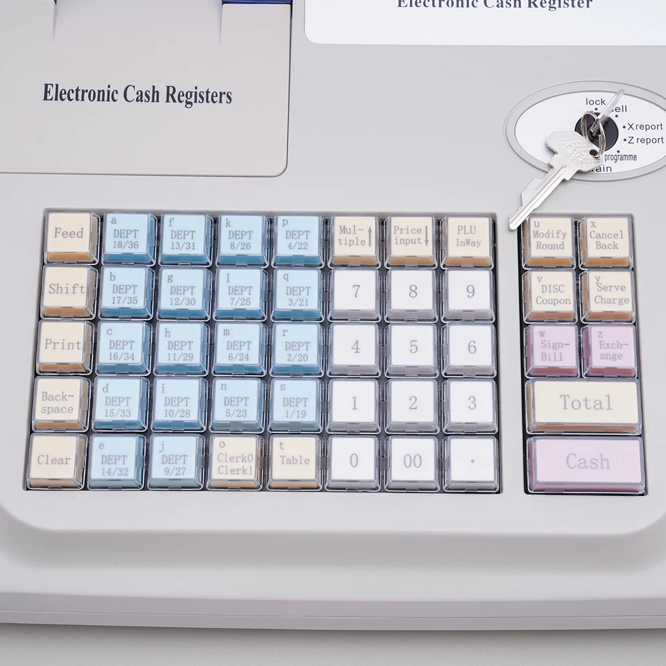 NUEVO Sistema de Gestión de Caja Electrónica 48 Llaves Caja Registradora con Impresora Térmica Foto 2 de 4