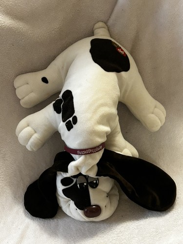 Vintage Pound Puppies Dog 17" Plush Hound White Brown Spotted 1985 Tonka Collar - Picture 4 of 13