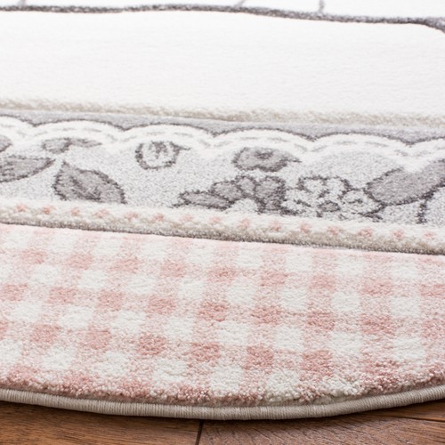 Safavieh Carousel Kids PINK / IVORY 3' X 3' Round Area Rug - CRK153P-3R - Picture 2 of 2