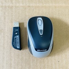 Microsoft Wireless Mobile Mouse 3000 Model 1359 Complete Tested Black Silver