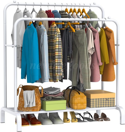 Clothes Rack Heavy Duty Wardrobe Hanger Garment Storage Stand Closet Organizer - Picture 3 of 12