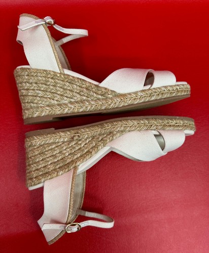 Sandali Stuart Weitzman Mirela II Poplin tela espadrilla zeppa nuovissimi taglia 10 - Foto 12 di 15