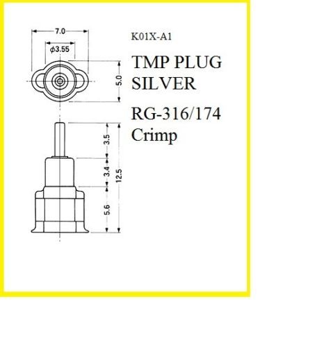 Enchufe coaxial Taiko Denki TMP-K01X-A1 RF enchufe conector tmp - Imagen 2 de 2