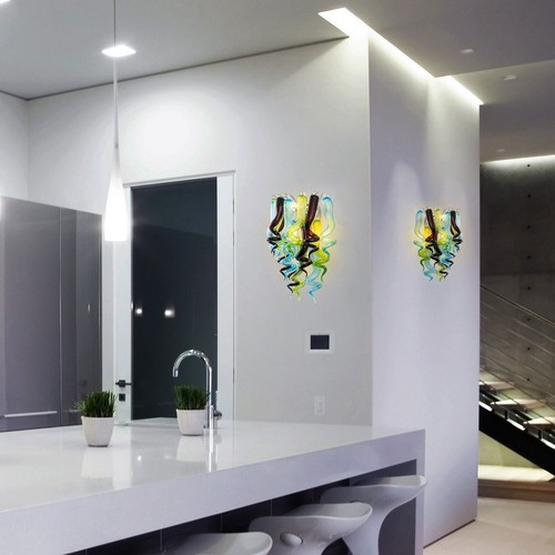 3-Light Murano Glass Wall Lamp Art Decor Twisted Glass Sconce Fixture for Home - Picture 10 of 13