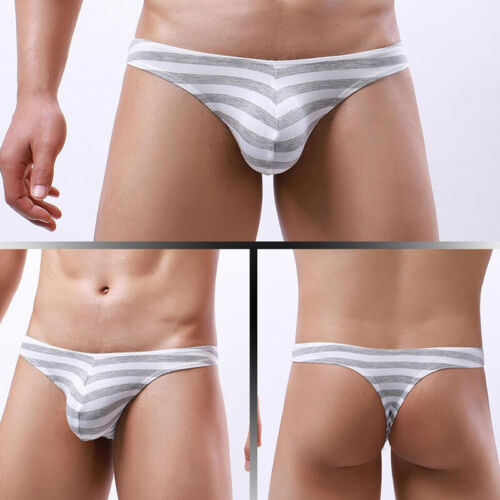 Men Striped G String Thong Underwear Tanga Hombre Breathable Sexy Linger 、 - Picture 17 of 17