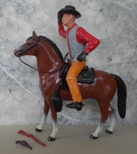 Vintage 1950's Hartland Seth Adams on Bay S/W Walking Horse Saddle Hat Guns Rope