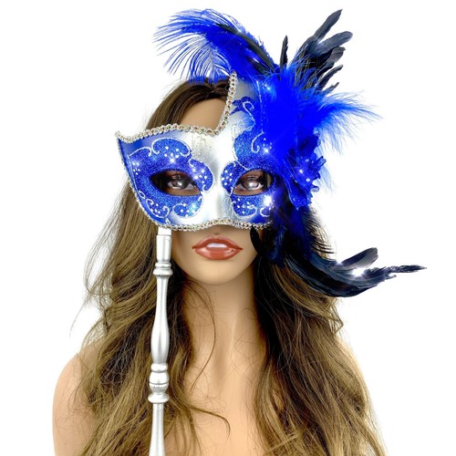 Women Costume Masquerade Party Masks With Stick For Wedding Ball Stick Mask - Picture 2 of 68
