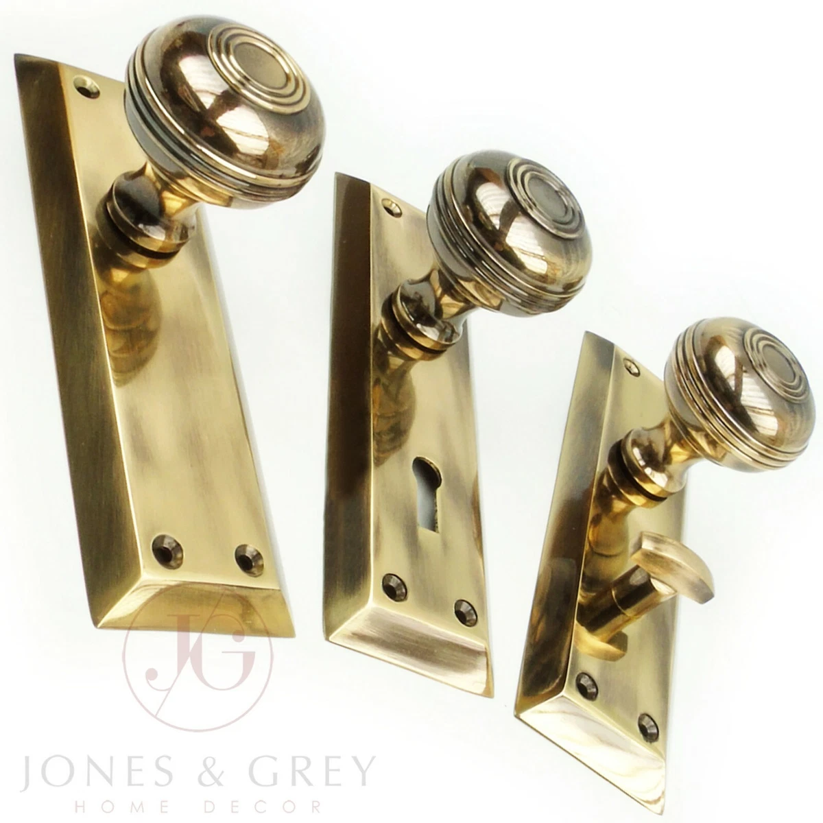 Antique brass door knob sales backplate