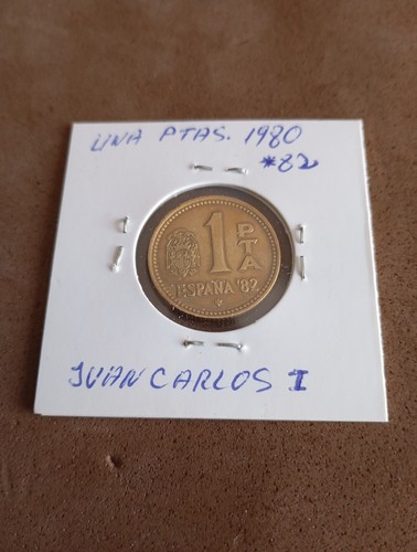 Una Peseta 1980 España Rey Juan Carlos I. FIFA 1982 Spain World Coin - Bild 1 von 2