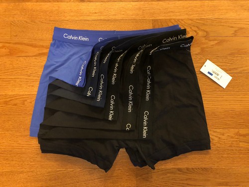 Boxer uomo Calvin Klein 95% cotone slip 7 paia taglia XL nuovo con etichetta nero/blu 116 - Foto 4 di 4