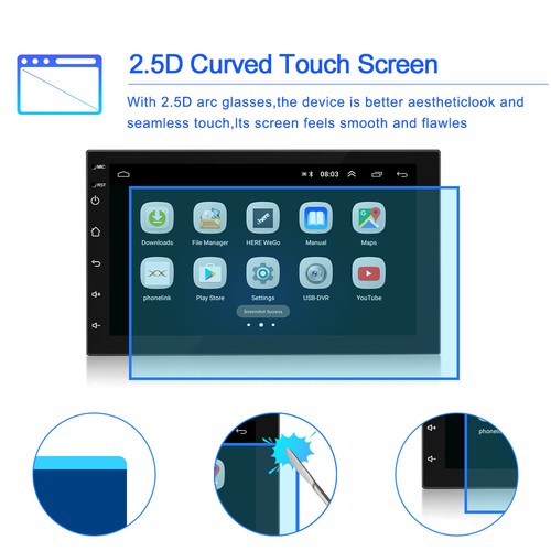 Double 2Din Android 13 Car Stereo 7" GPS Navigation Radio Player USB WiFi Touch - Picture 11 of 12