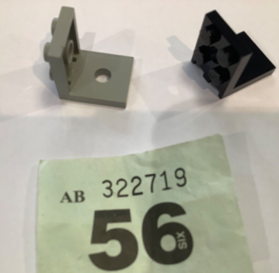 Lego Bracket 2x2-2x2 with Two holes Part 3956 x Light Grey UK