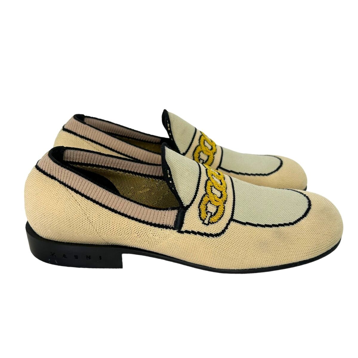 MARNI Trompe L'oeil Knit Jacquard Moccasin Loafer UNISEX MARNI Trompe L'oeil Knit Jacquard Moccasin Loafer UNISEX